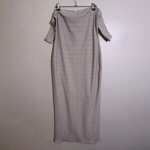 Urban Outfitters, off shoulder midi fitted stripped dress, women's XL